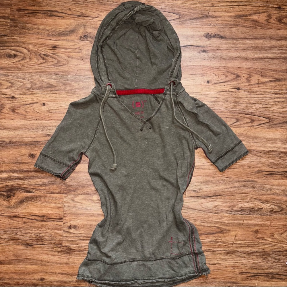 GAP Olive Hoodie with Red Details